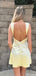 Casual Spaghetti Strap V-neck Sheath Short Mini Homecoming Dress,HM324