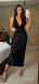 Elegant V-Neck Black Spaghetti Strap Women Long Prom Evening Dress,ZX374