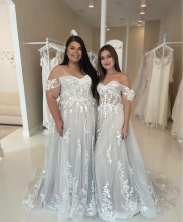 White Beautiful Appliqued Off Shoulder Sweetheart A-Line Prom Evening Dress,ZX250