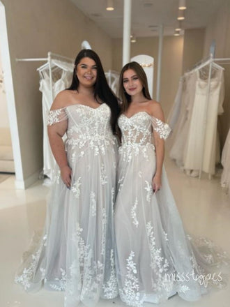 White Beautiful Appliqued Off Shoulder Sweetheart A-Line Prom Evening Dress,ZX250