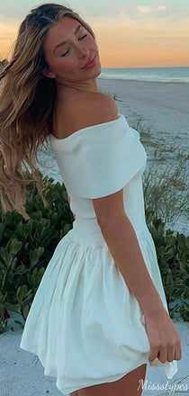 Gorgeous Off-shoulder Unique A-line Short Mini Homecoming Dress,HM326