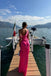 Rose Pink One Shoulder Mermaid Sexy Long Prom Evening Dress,ZX305