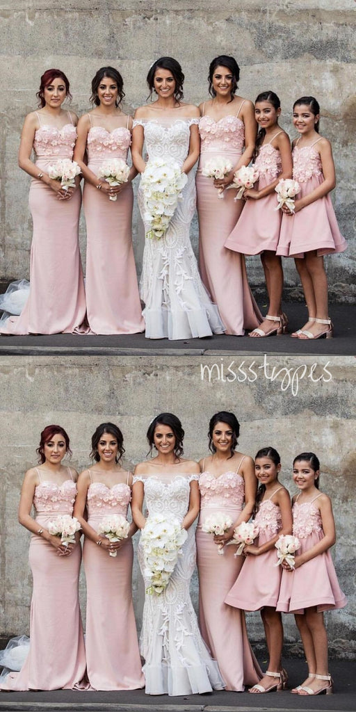 Cute Pale Pink Appliqued Sweetheart Long Bridesmaid Dresses Online, BL85