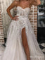 Blingbling Tulle Sweetheart Side Slit Empire Long Fashion Wedding Dresses,HS68