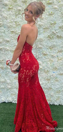 Gorgeous Strapless Sweetheart Mermaid Long Prom Dress Ideas, Evening Party Dresses,ZX537