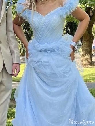 Gorgeous Off-shoulder A-line Long Prom Dress Ideas, Evening Party Dresses,ZX856