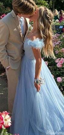 Gorgeous Off-shoulder A-line Long Prom Dress Ideas, Evening Party Dresses,ZX856