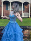 Elegant Strapless Sweetheart Lace A-line Long Prom Dress Ideas, Evening Party Dresses,ZX860