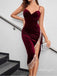 Charming Burgundy Sweetheart Beading Mismatched Tea-Length Long Prom Evening Dress,ZX312