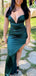 Casual Spaghetti Strap V-neck Sheath Long Prom Dress Ideas, Evening Party Dresses,ZX862
