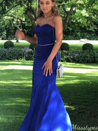 Elegant Strapless Sweetheart Mermaid Long Prom Dress Ideas, Evening Party Dresses,ZX863