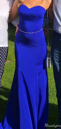 Elegant Strapless Sweetheart Mermaid Long Prom Dress Ideas, Evening Party Dresses,ZX863