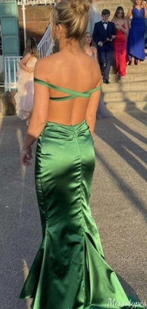 Elegant Off-shoulder Square Mermaid Long Prom Dress Ideas, Evening Party Dresses,ZX864