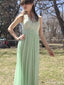 Gorgeous V-neck Lace A-line Long Prom Dress Ideas, Evening Party Dresses,ZX867