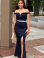 Elegant Off-shoulder Notched Mermaid Long Prom Dress Ideas, Evening Party Dresses,ZX868
