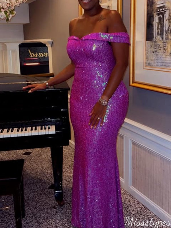 Elegant Off-shoulder Mermaid Long Prom Dress Ideas, Evening Party Dresses,ZX871