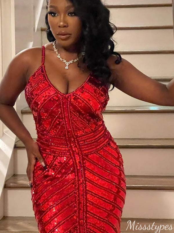 Sexy V-neck Spaghetti Strap Sheath Long Prom Dress Ideas, Evening Party Dresses,ZX872