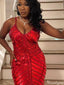 Sexy V-neck Spaghetti Strap Sheath Long Prom Dress Ideas, Evening Party Dresses,ZX872