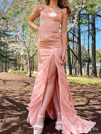 Elegant Spaghetti Strap Sweetheart Bodycon Sheath Long Prom Dress Ideas, Evening Party Dresses,ZX539