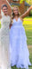 Elegant V-neck Spaghetti Strap A-line Long Prom Dress Ideas, Evening Party Dresses,ZX875