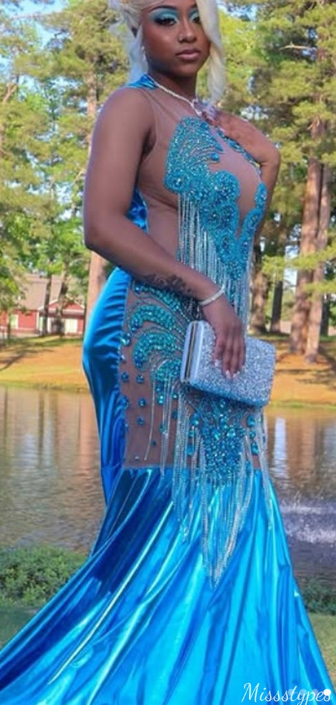 Gorgeous Halter Unique Mermaid Long Prom Dress Ideas, Evening Party Dresses,ZX880