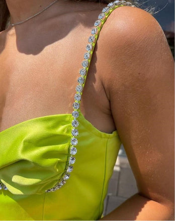 Simple Yellow Sweetheart Satin Beaded Women Mini Party Homecoming Dresses,HM239