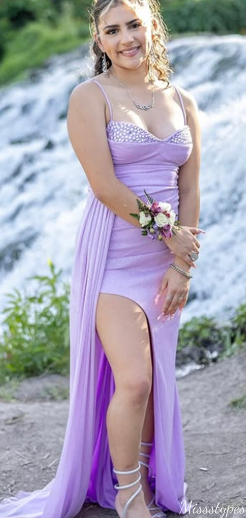 Elegant Spaghetti Strap Sweetheart Mermaid Long Prom Dress Ideas, Evening Party Dresses,ZX886