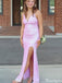 Elegant V-neck Spaghetti Strap Mermaid Long Prom Dress Ideas, Evening Party Dresses,ZX891