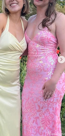 Casual Spaghetti Strap V-neck Mermaid Long Prom Dress Ideas, Evening Party Dresses,ZX893