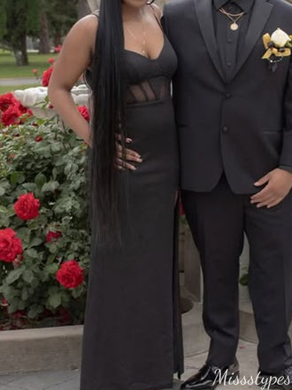 Formal Spaghetti Strap V-neck Mermaid Long Prom Dress Ideas, Evening Party Dresses,ZX894