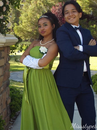 Casual Strapless A-line Long Prom Dress Ideas, Evening Party Dresses,ZX896