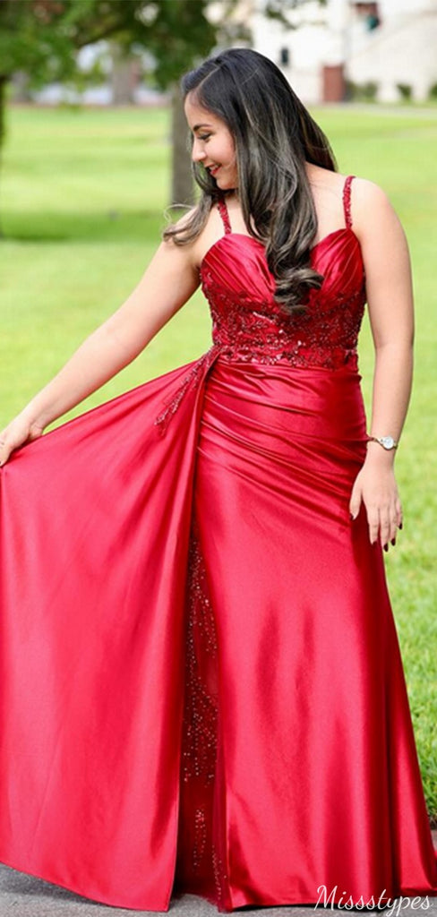 Gorgeous Spaghetti Strap V-neck Mermaid Long Prom Dress Ideas, Evening Party Dresses,ZX908
