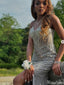 Gorgeous Spaghetti Strap V-neck Mermaid Long Prom Dress Ideas, Evening Party Dresses,ZX909
