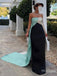 Mismatched Black&White&Blue Strapless Long With Trailing Women Evening Prom Evening Dress,ZX240