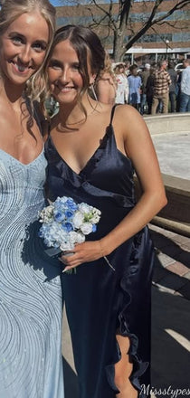 Elegant Spaghetti Strap V-neck Mermaid Long Prom Dress Ideas, Evening Party Dresses,ZX911