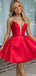 Elegant V-neck Notched Strapless A-line Short Mini Homecoming Dress,HM351