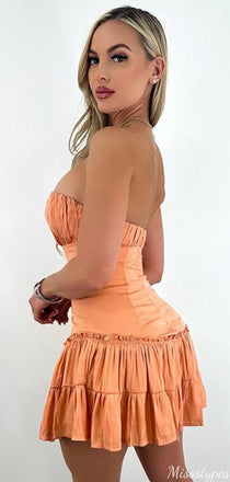 Elegant Tight Strapless A-line Short Mini Homecoming Dress,HM353