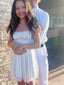 Elegant Short Sleeves A-line Short Mini Homecoming Dress,HM359