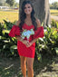 Elegant Strapless Sweetheart Sheath Short Mini Homecoming Dress,HM360