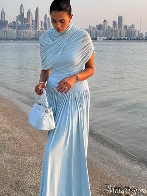 Gorgeous Blue Unique Mermaid Long Prom Dress Ideas, Evening Party Dresses,ZX913