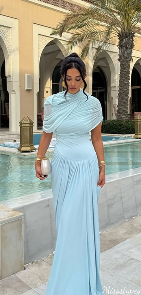 Gorgeous Blue Unique Mermaid Long Prom Dress Ideas, Evening Party Dresses,ZX913