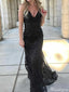 Sexy V-neck  Spaghetti Strap Sheath Long Prom Dress Ideas, Evening Party Dresses,ZX545