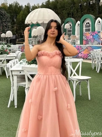 Elegant Strapless Sweetheart A-line Long Prom Dress Ideas, Evening Party Dresses,ZX917
