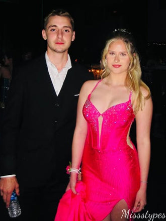 Sexy Spaghetti Strap V-neck Mermaid Long Prom Dress Ideas, Evening Party Dresses,ZX918