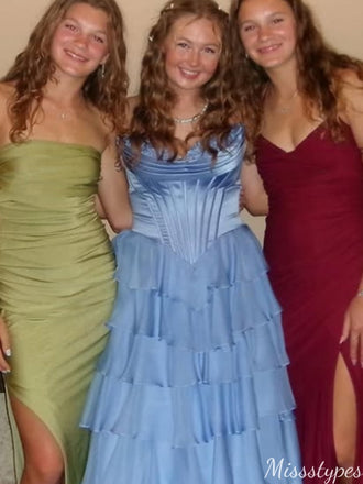 Gorgeous Strapless A-line Long Prom Dress Ideas, Evening Party Dresses,ZX921