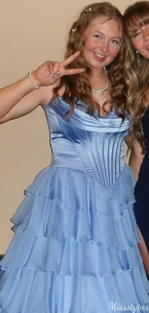 Gorgeous Strapless A-line Long Prom Dress Ideas, Evening Party Dresses,ZX921
