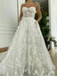 Princess White Spaghetti Strap A-Line Herringbone Fashion Wedding Dresses,HS75