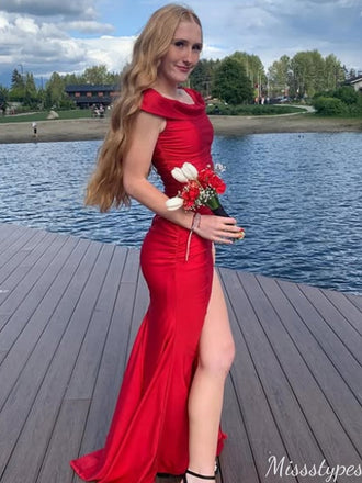Elegant Off-shoulder Mermaid Long Prom Dress Ideas, Evening Party Dresses,ZX925