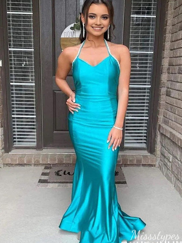 Sexy Sweetheart Halter Mermaid Long Prom Dress Ideas, Evening Party Dresses,ZX546