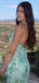 Sexy V-neck Spaghetti Strap Mermaid Long Prom Dress Ideas, Evening Party Dresses,ZX926